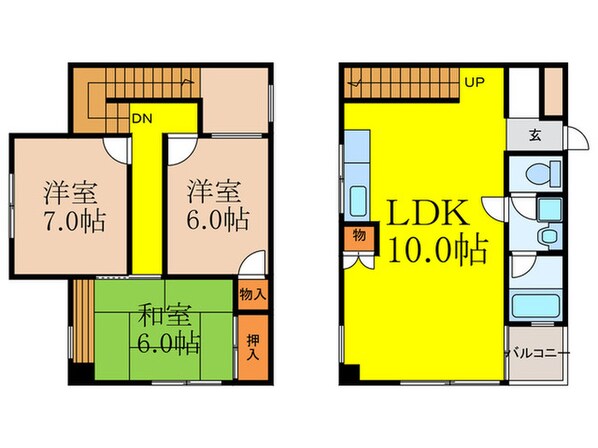 ヴィラ春日丘の物件間取画像